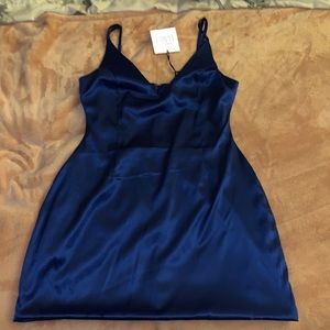 💗Silky blue mini dress